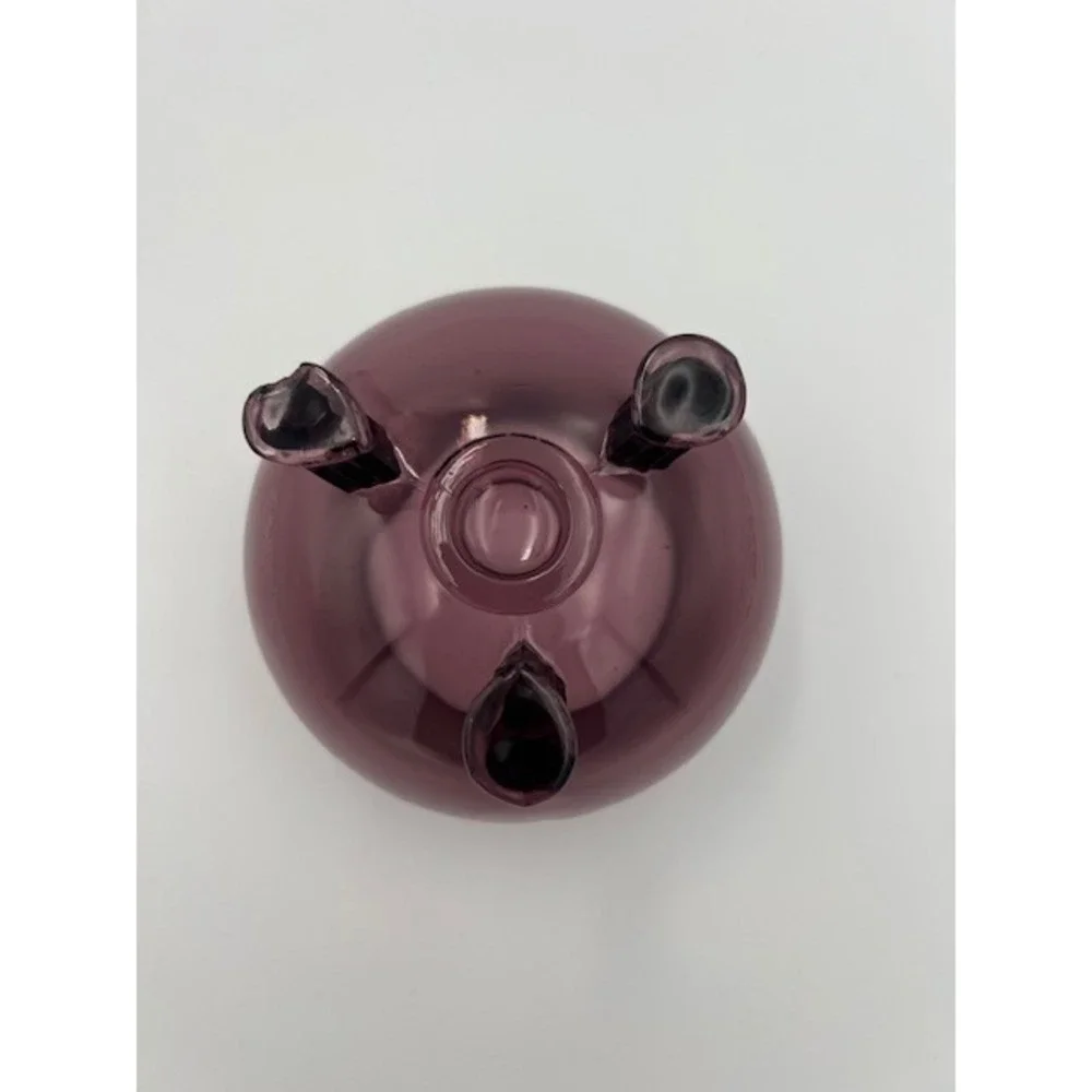 Vintage Viking Glass Amethyst Flowerlite Footed Rose Bowl Purple Art Glass